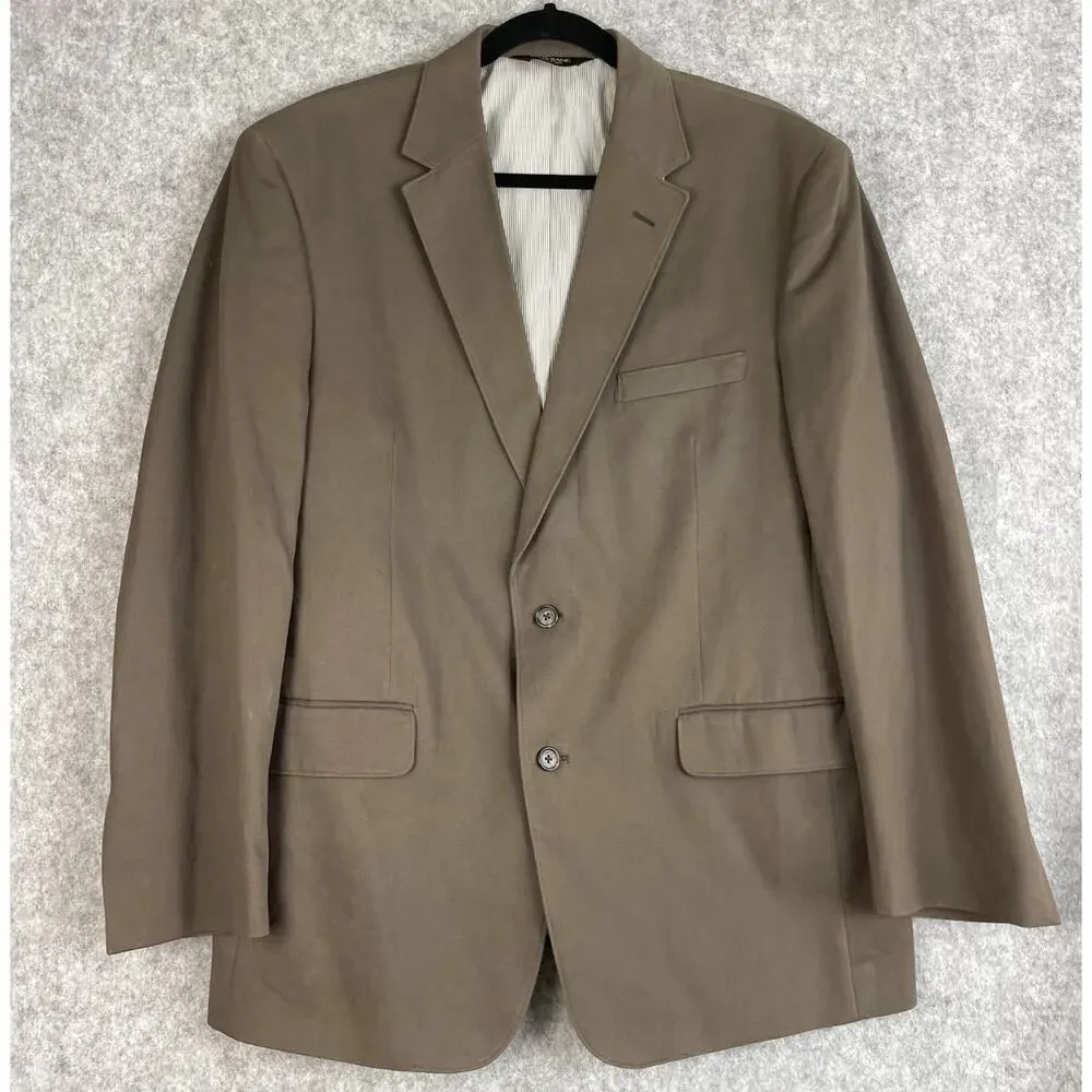Jos A Bank Suit Mens‎ 2 PC Brown Blazer 43R Pant 36 Unhemmed 2 Button Cotton NEW